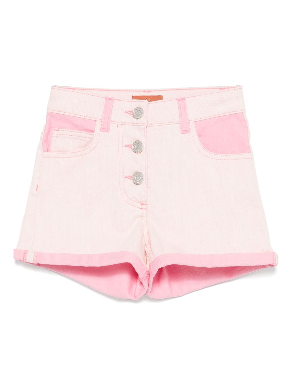 Missoni Kids logo-embroidered denim shorts - Pink