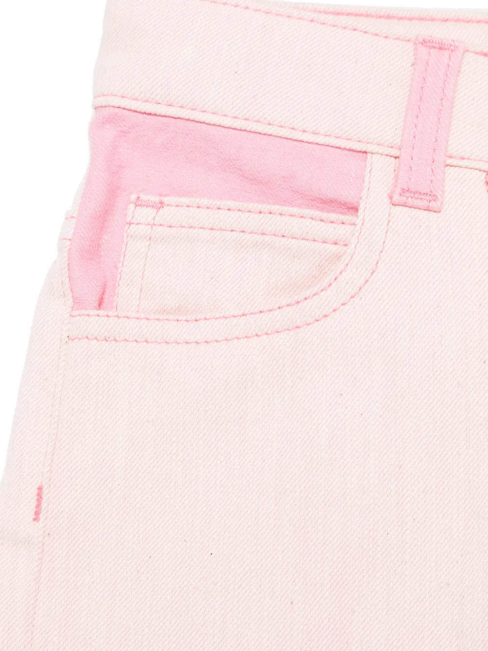 Missoni Kids Spijkershorts met geborduurd logo Roze