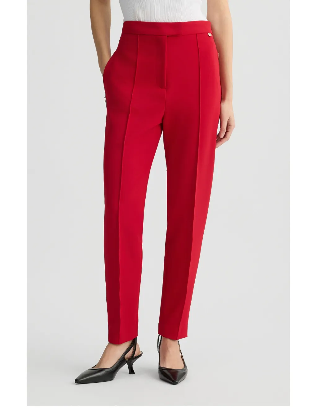 Liu •jo Red Cigarette Trousers In Red