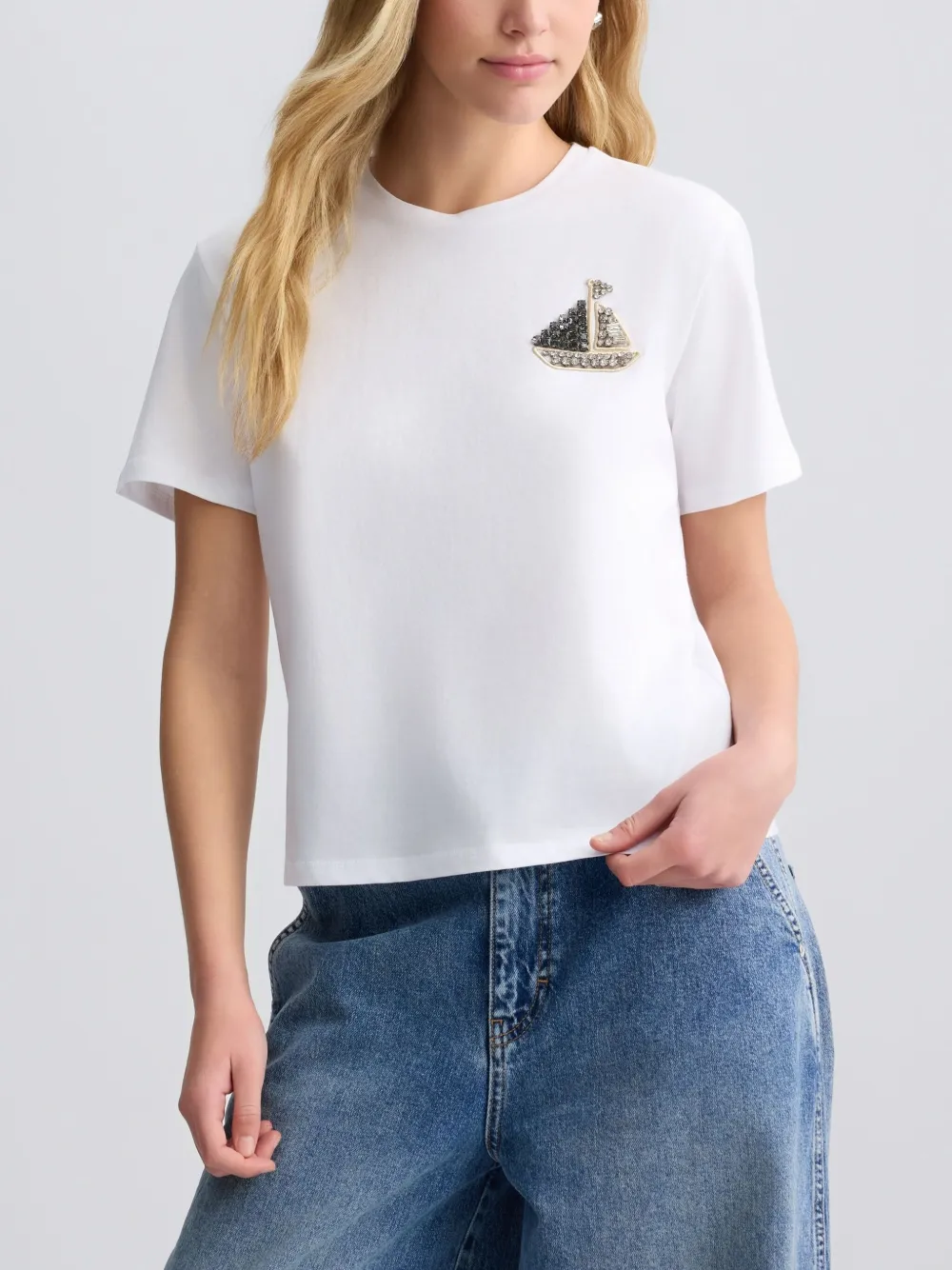 LIU JO T-shirt met stras Wit