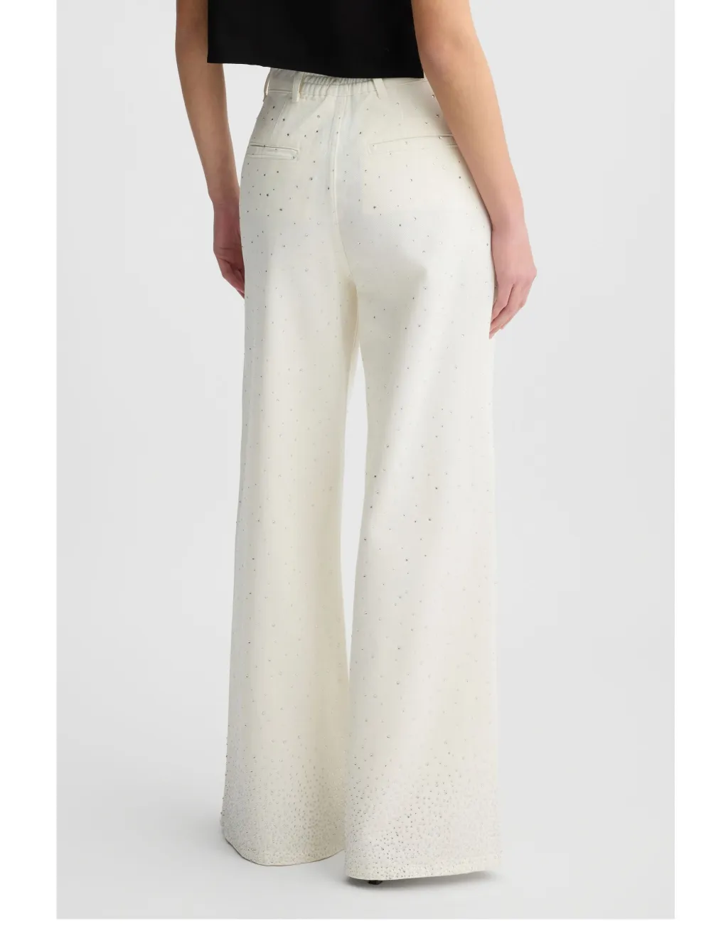 Liu •jo Flared Jeans With Rhinestones In White