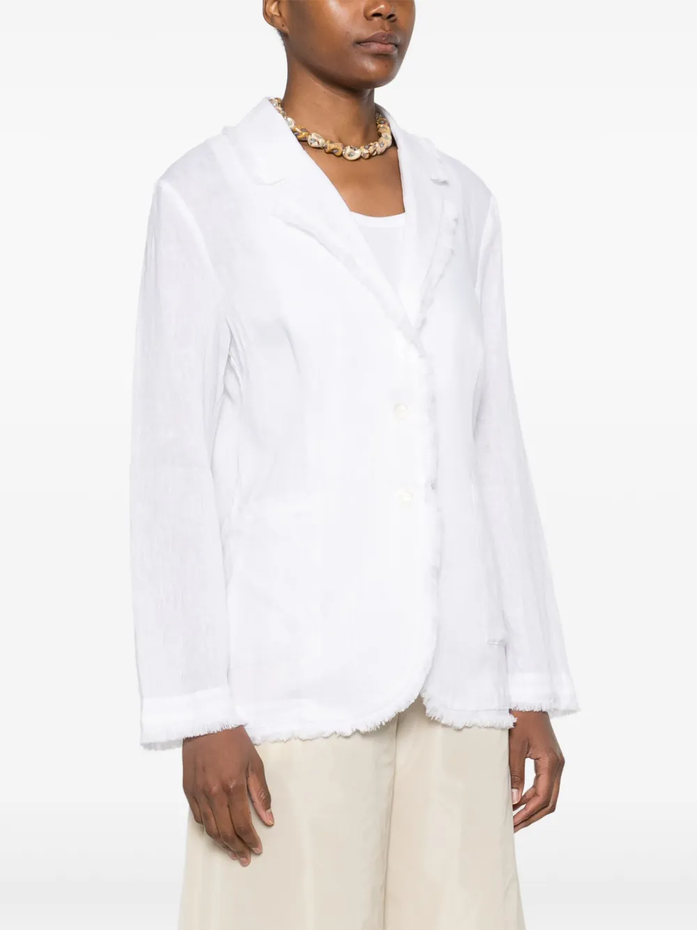 P.a.r.o.s.h Linen Blazer In White