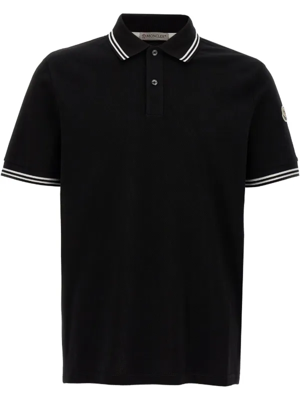 MONCLER ブラック ポロシャツ　M ブラック ポロシャツ : Tシャツ＆ポロシャツ 向けの メンズ