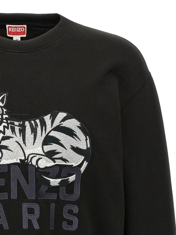 KENZO ブラック ライオングラフィック スウェット M