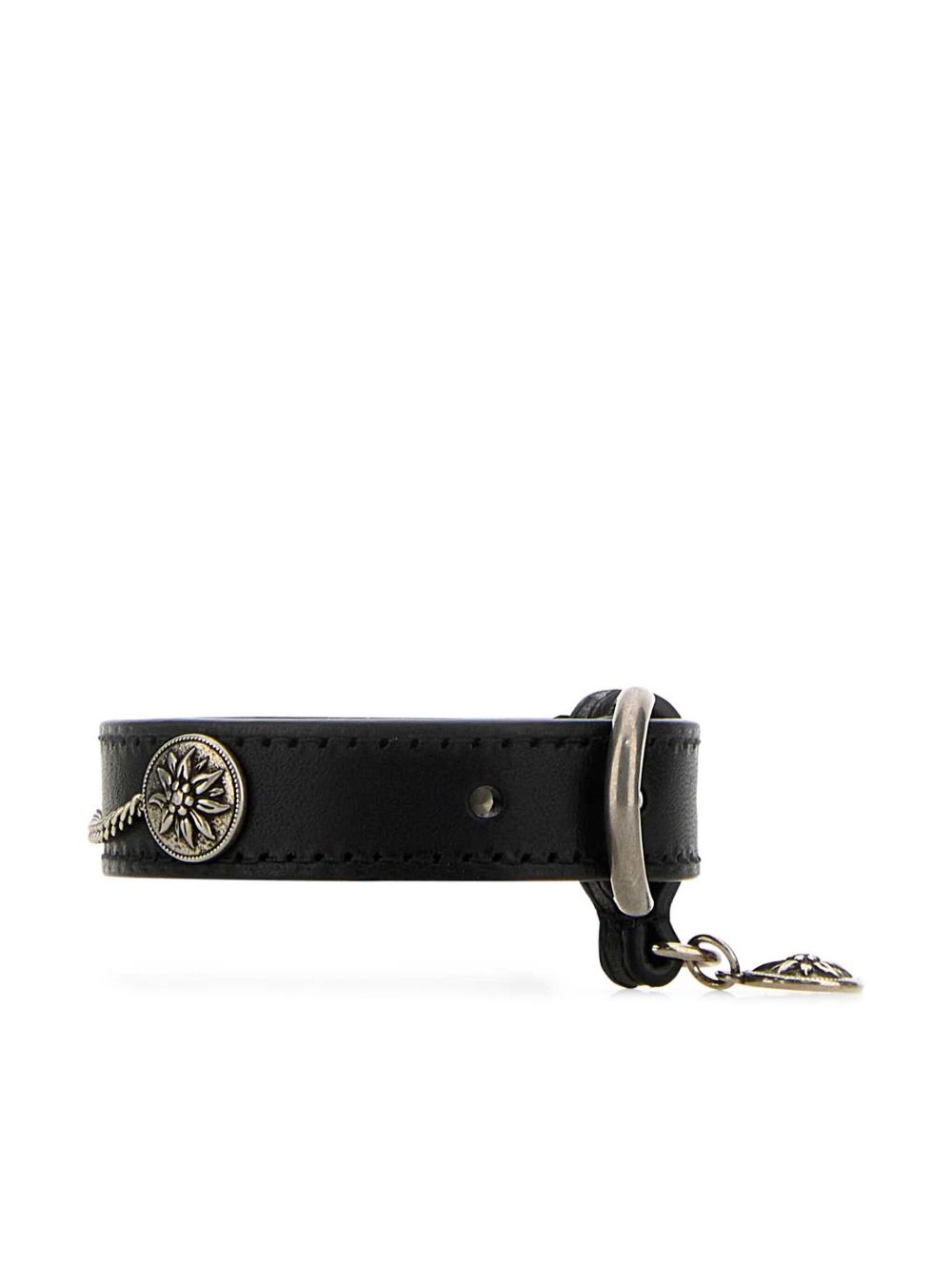 Prada floral-charm leather bracelet - Zwart