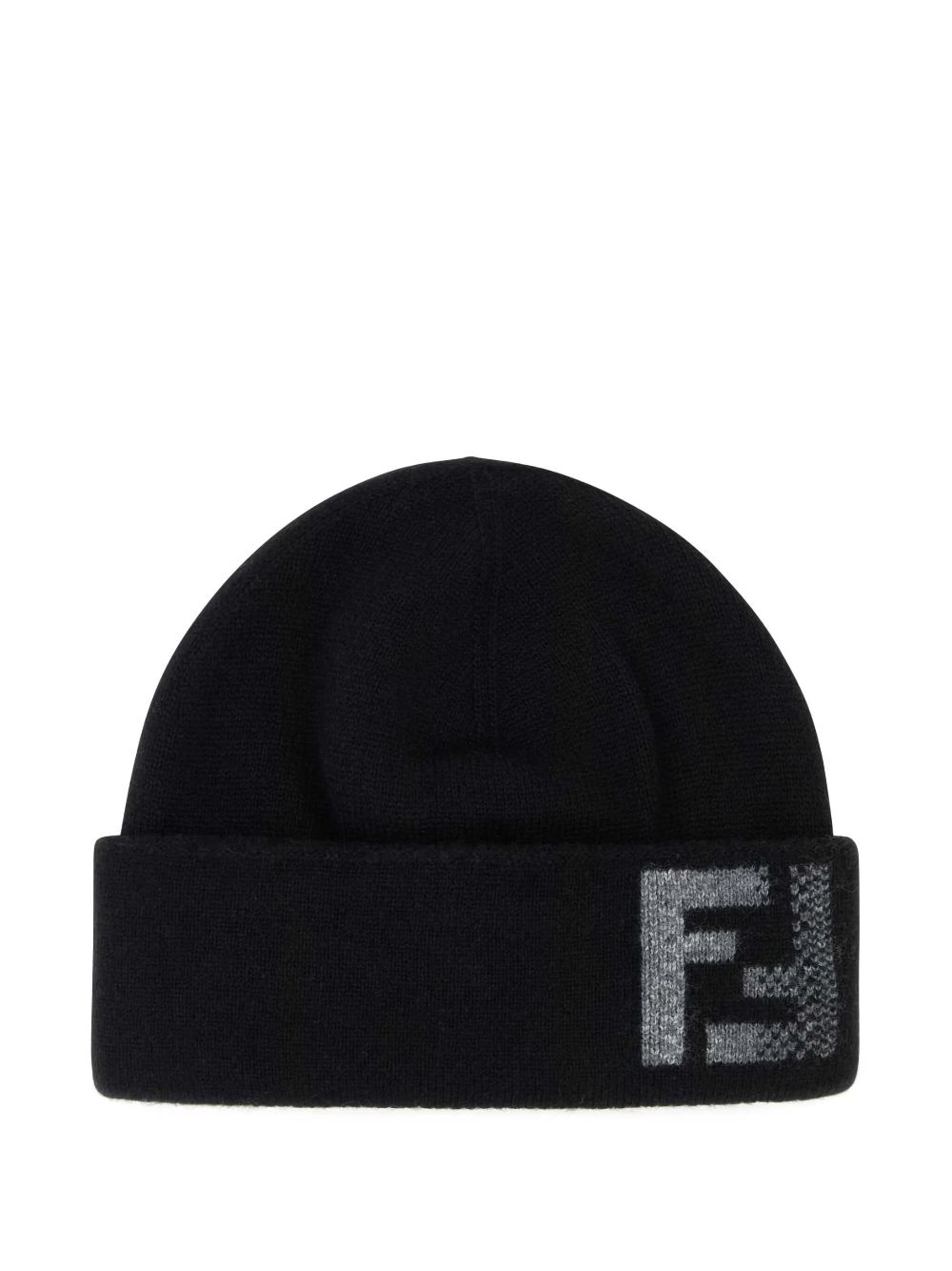 FENDI FF-jacquard beanie - Black