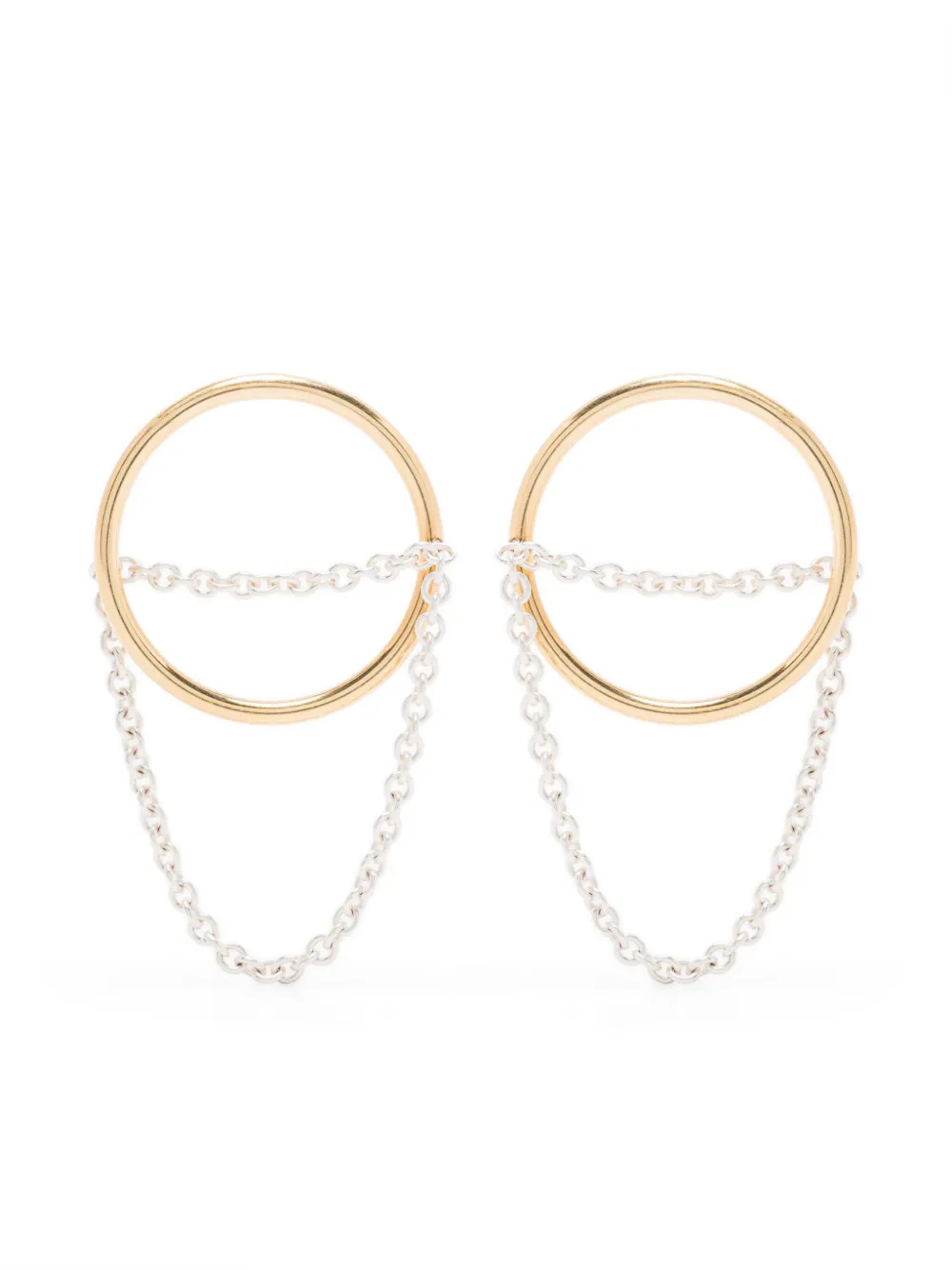 Saskia Diez aretes con detalle de cadena | dorado | Image 1