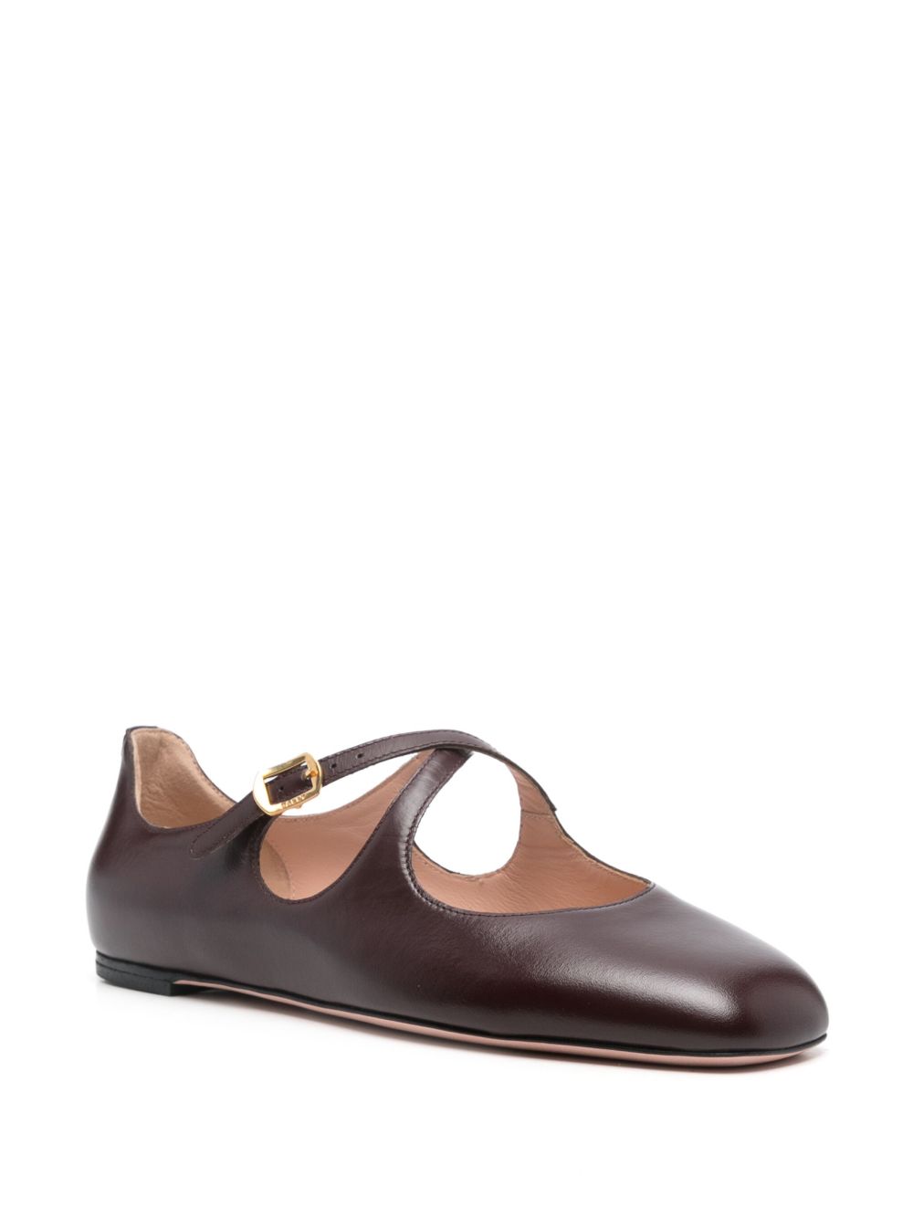 Bally Leren ballerina's - Bruin