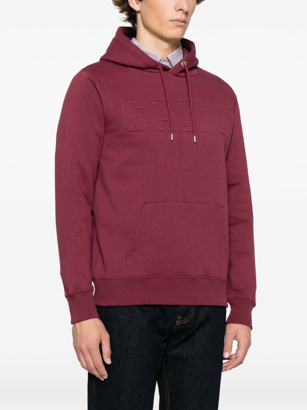 GANT EMBOSSED-LOGO HOODIE