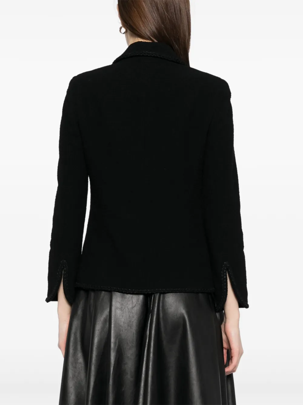 Pre-owned Chanel 2008 V-neck Jacket In Black