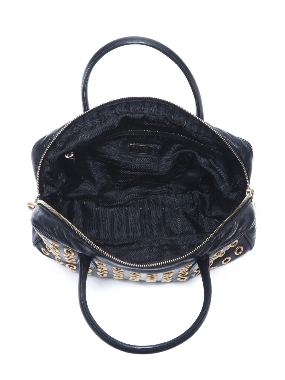 Pre-owned Prada 2000s Stud-embellished Tote Bag In Black