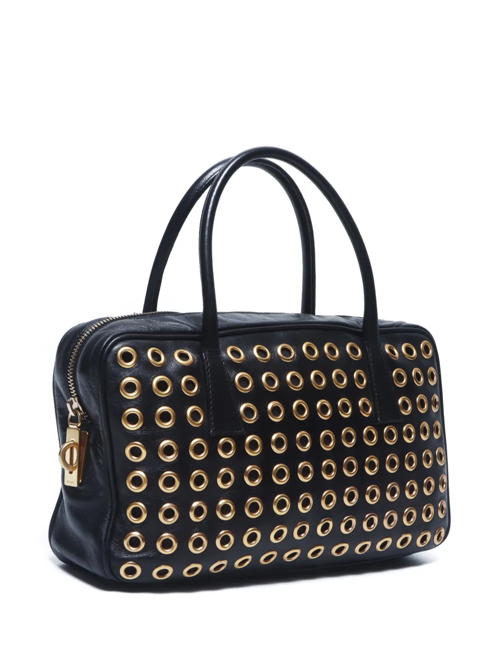 Pre-owned Prada 2000s Stud-embellished Tote Bag In Black