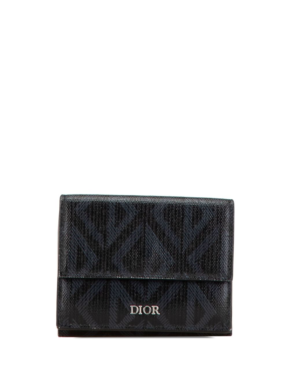 Christian Dior Pre-Owned 2000-2024 CD Diamond Coated Canvas Trifold Wallet small wallets - Black