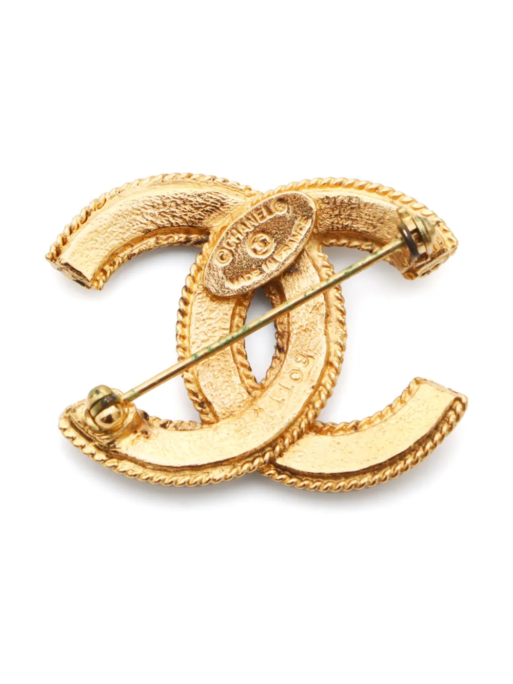 CHANEL Pre-Owned 1980-1990s broche met CC-logo - Goud