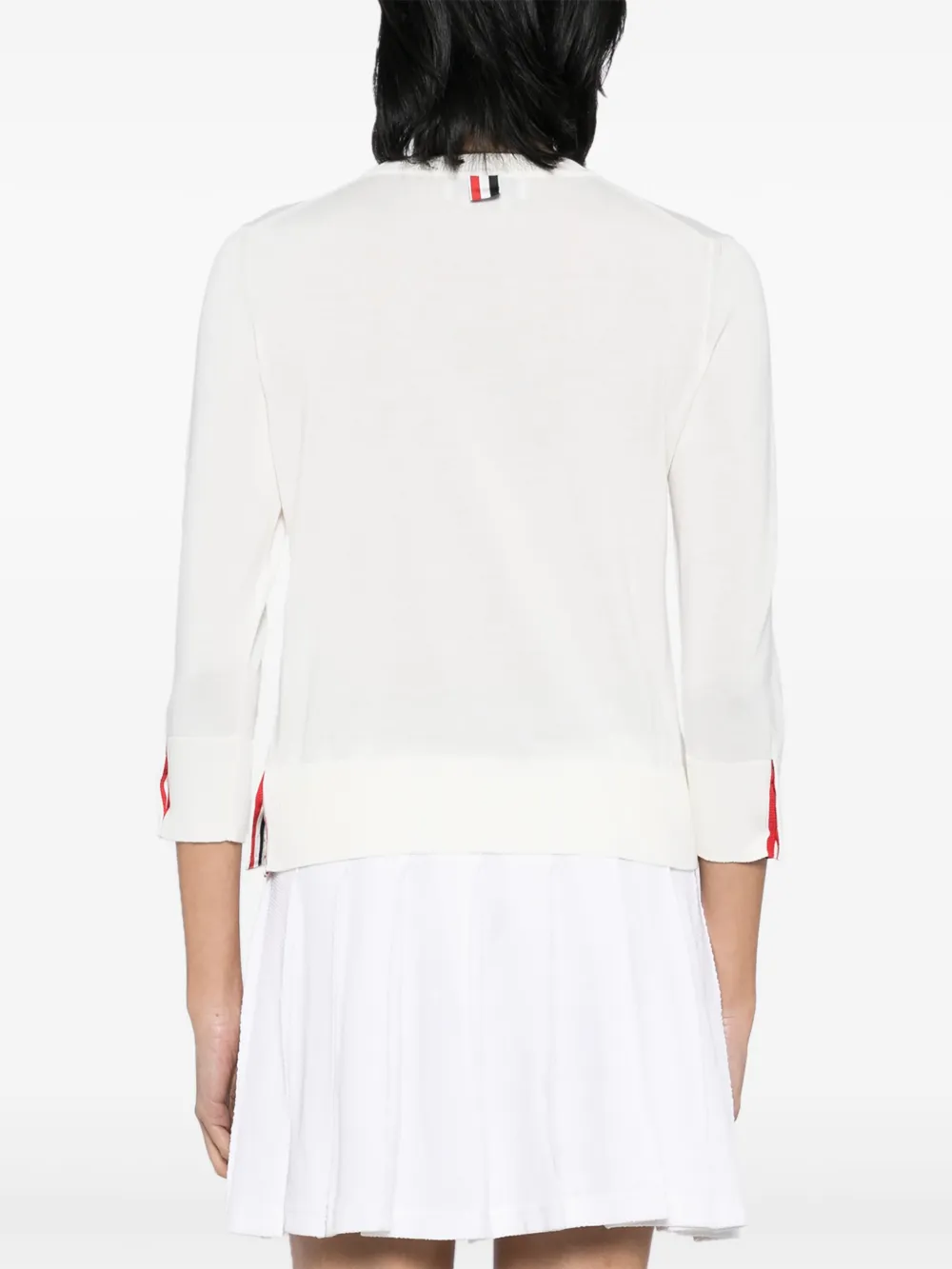 Thom Browne 4-Bar gestreepte intarsia trui Wit