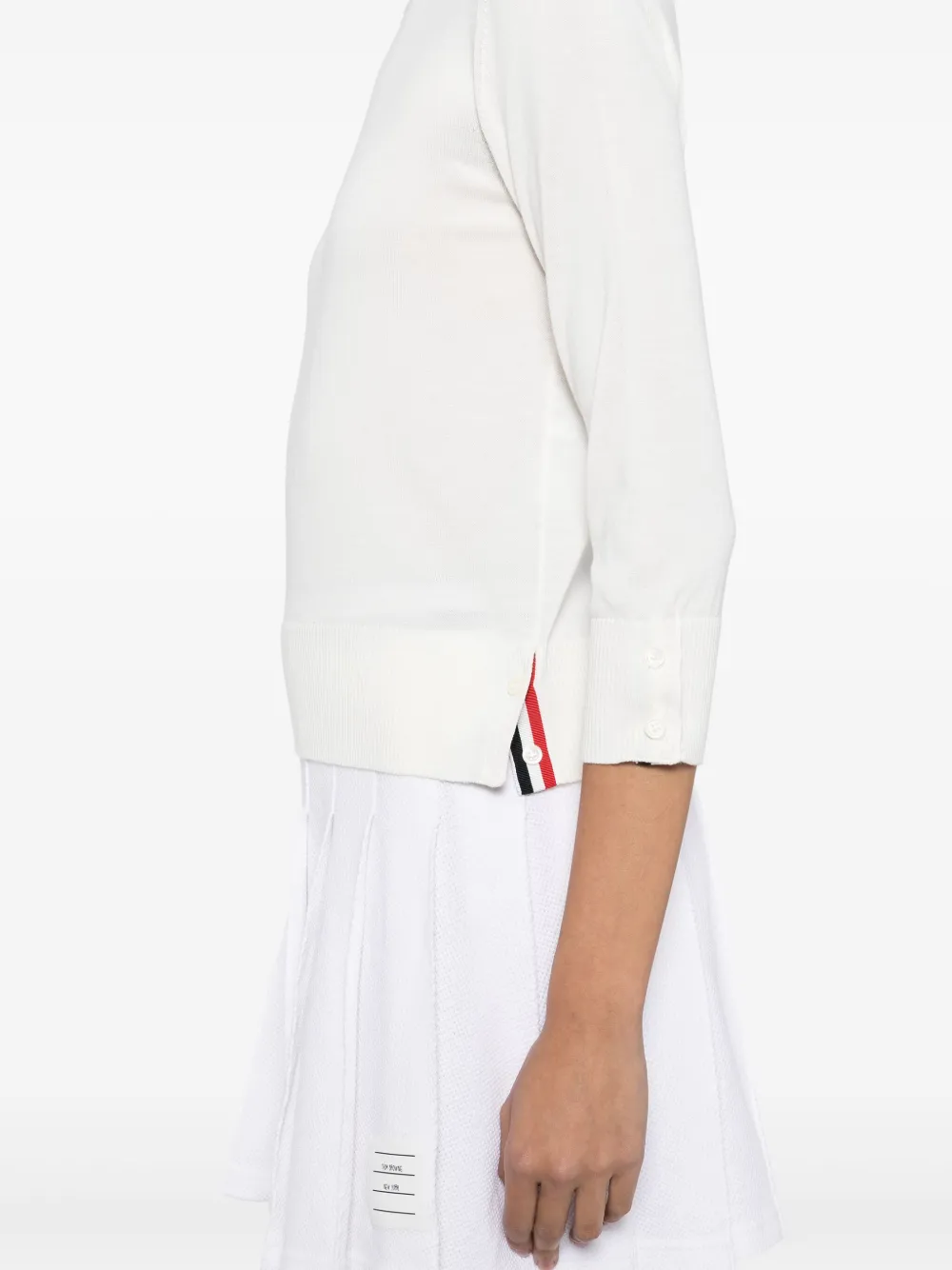 Thom Browne 4-Bar gestreepte intarsia trui Wit