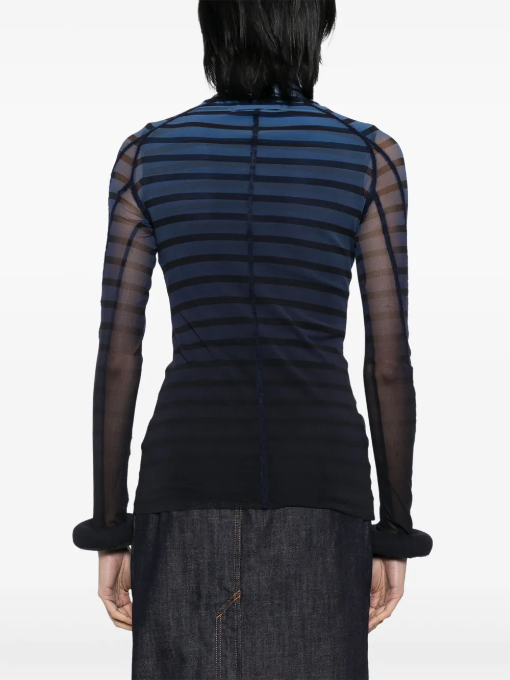 Shop Jean Paul Gaultier 3d Striped Top In Blue
