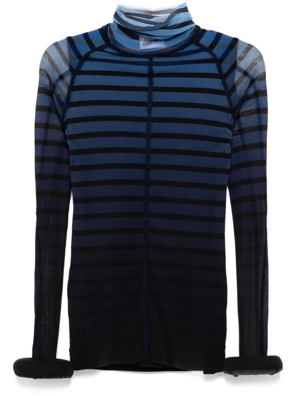 Jean Paul Gaultier 3D Striped Top in Blue