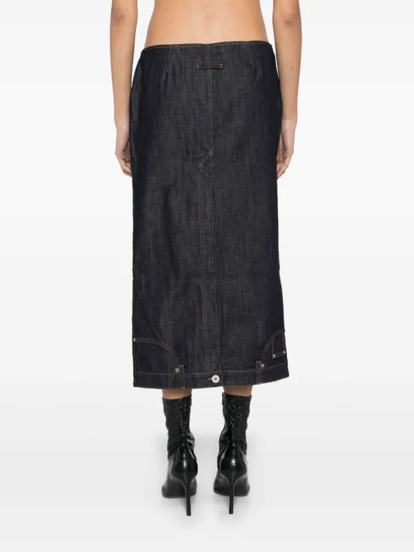 Jean Paul Gaultier Inverted Denim Skirt | Blue | FARFETCH