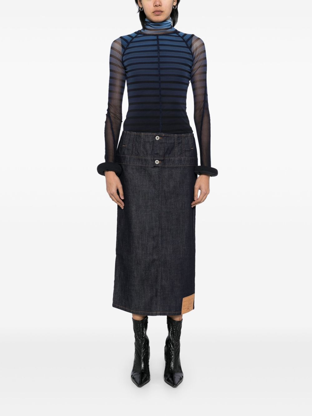 Jean Paul Gaultier Omgekeerde denim rok - Blauw