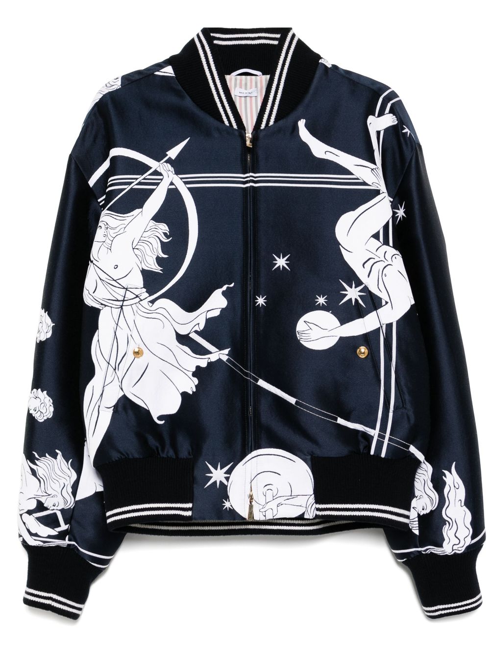 Thom Browne graphic-print bomber jacket - Blue