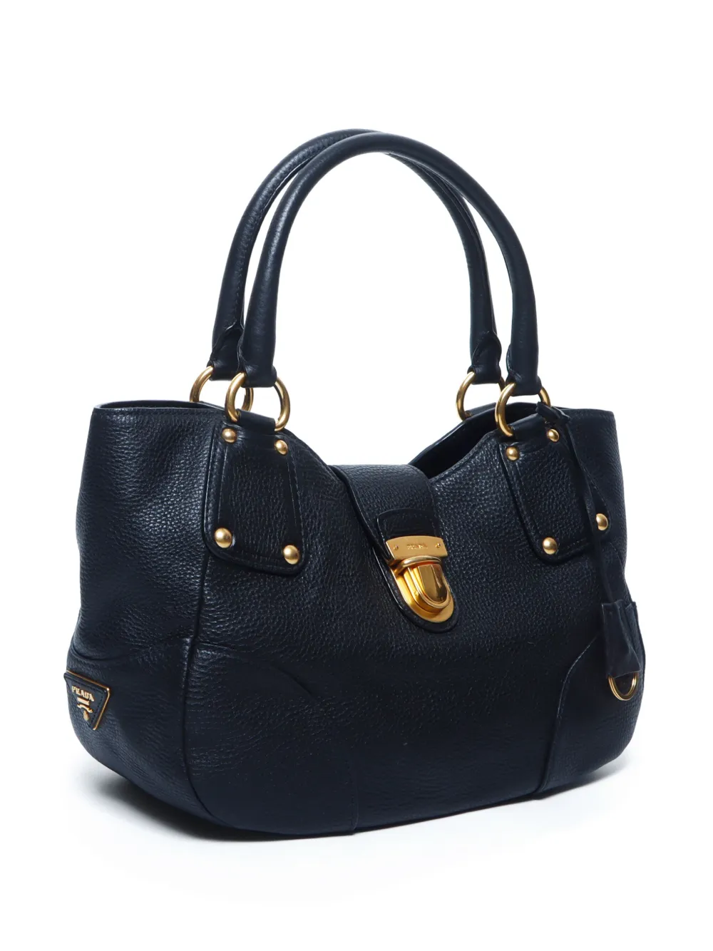 PRADA 2000S GRAINED-LEATHER TOTE BAG