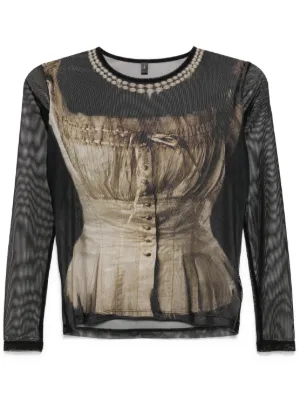 MM6 Maison Margiela メタリック ロングTシャツ | シルバートーン