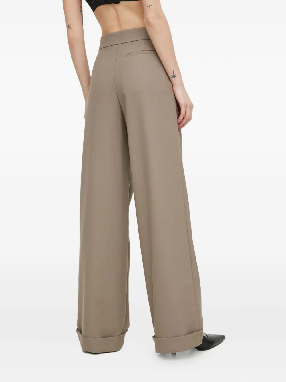 Won Hundred Plooibroek met zak Beige