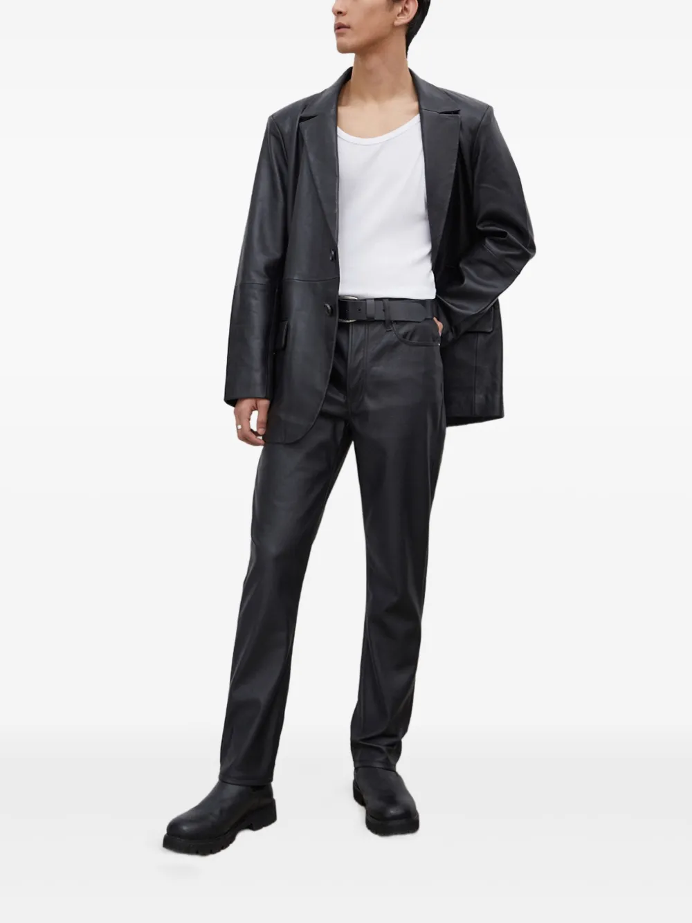 Won Hundred button pockets leather jacket | Leather Jackets | Image 2
