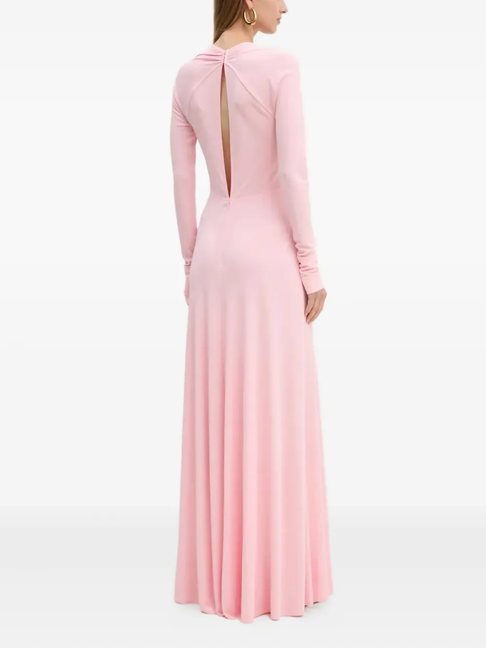 Victoria Beckham long-sleeve twisted maxi dress - Roze