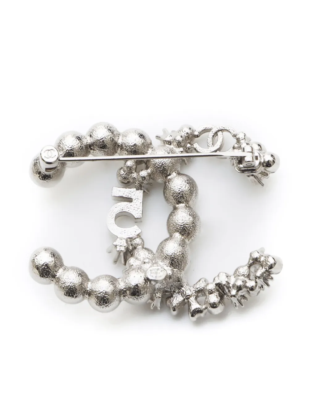 CHANEL Pre-Owned 2023 No.5 CC broche met imitatieparel - Zilver