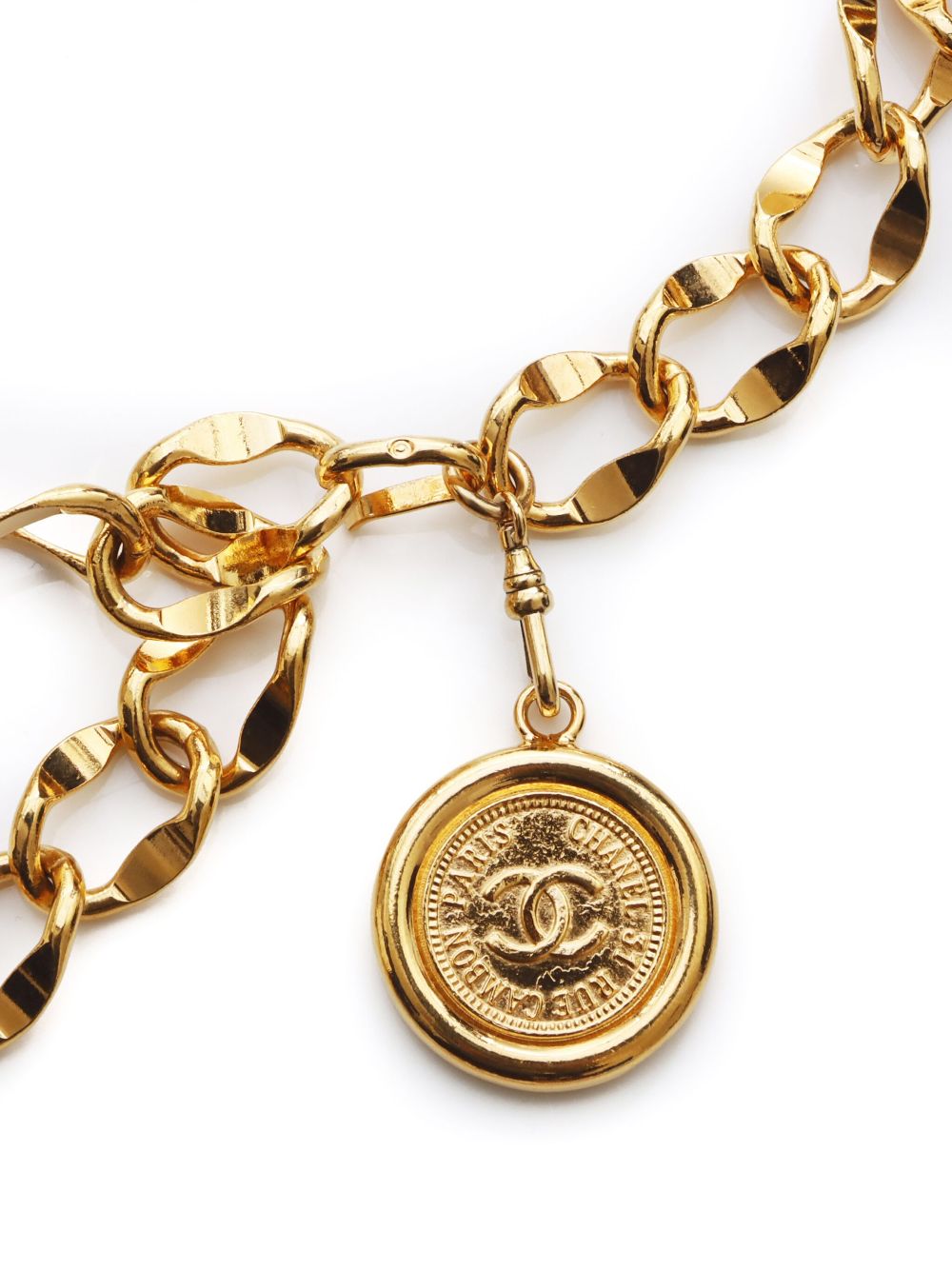 CHANEL Pre-Owned 1980-1990s CC Mark coin chain belt - Gold