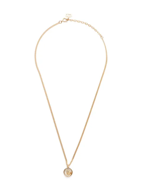 Christian Dior Pre-Owned 2000s logo rhinestone necklace