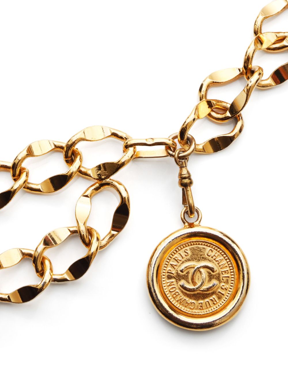 CHANEL Pre-Owned 1980-1990s CC Mark coin chain belt - Gold