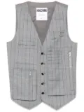 Moschino checked waistcoat - Grey