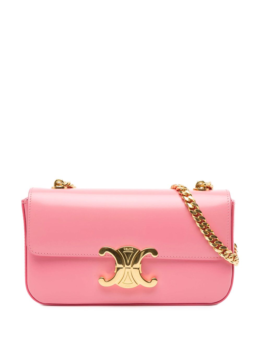 Céline Pre-Owned 2021 Calfskin Triomphe Claude Chain shoulder bag - Pink