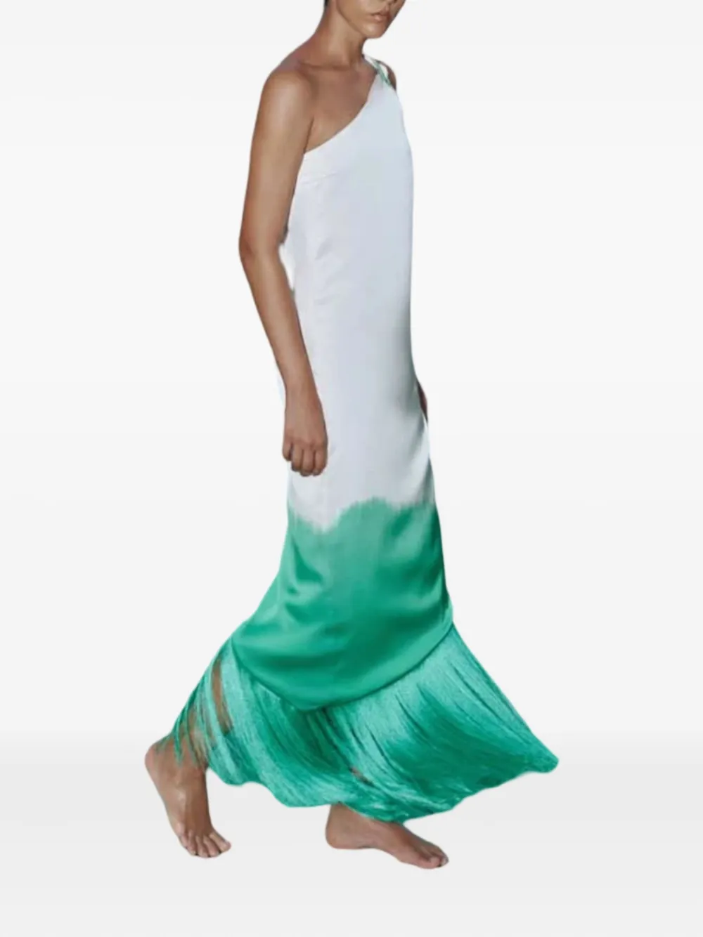 Baobab Amelia Fringed Asymmetric Dress In Multi
