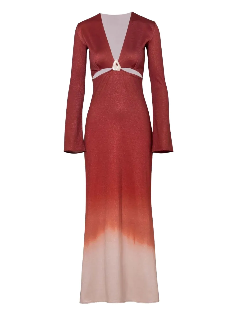 Manola bell-sleeve ombré maxi dress