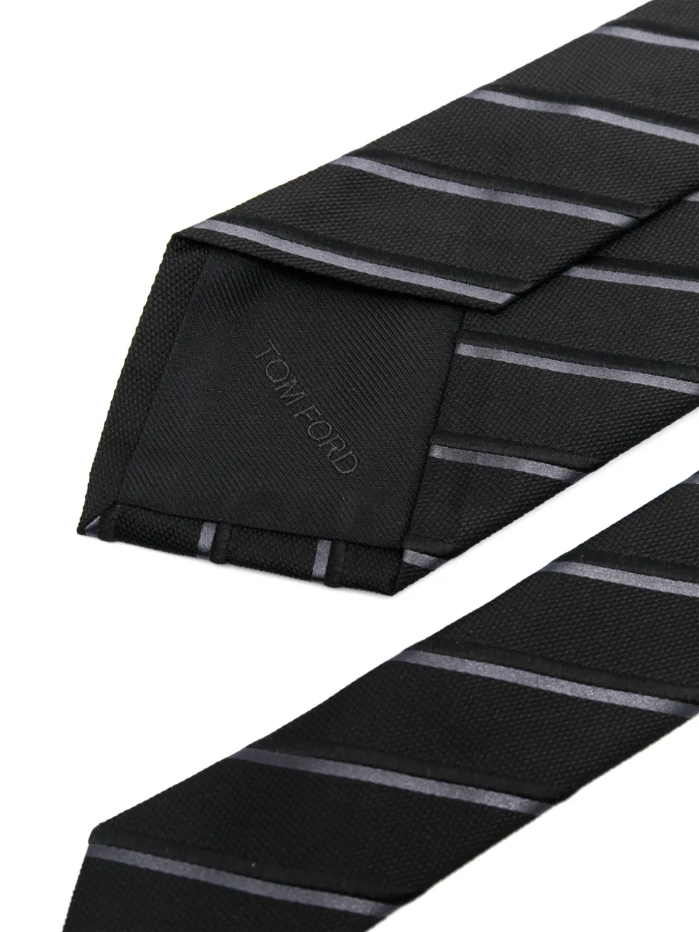 TOM FORD striped tie - Zwart