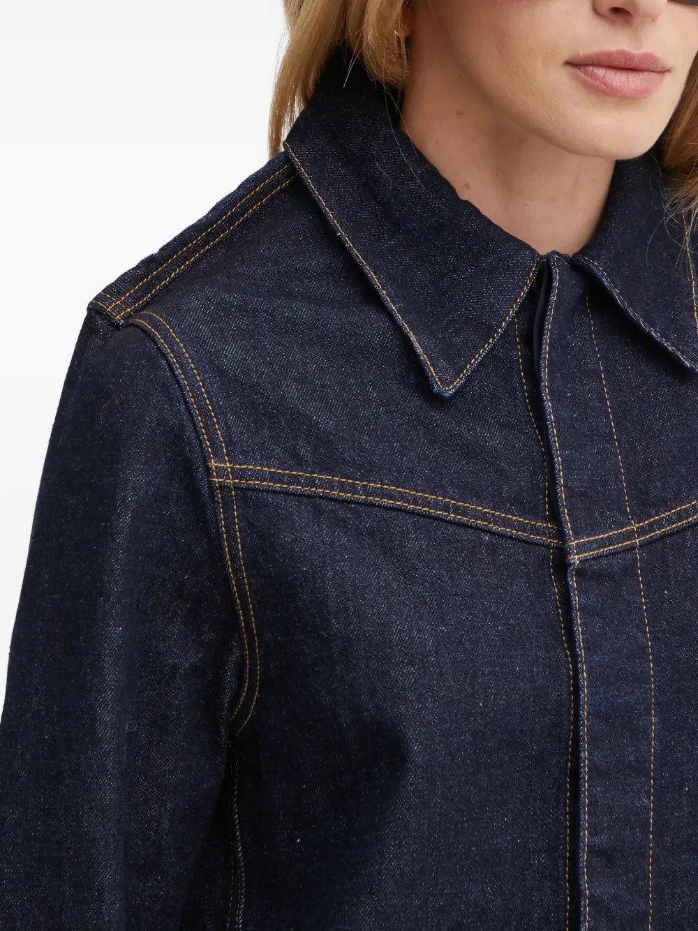 Victoria Beckham Point-collar Long-sleeve Shirt In Blue
