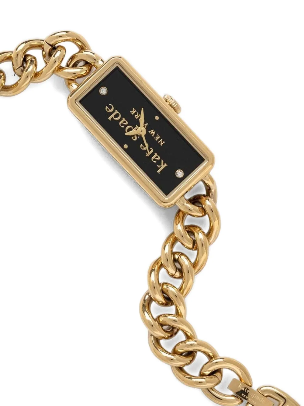 Kate Spade Rosedale Gold-tone Stainless Steel Watch In Black