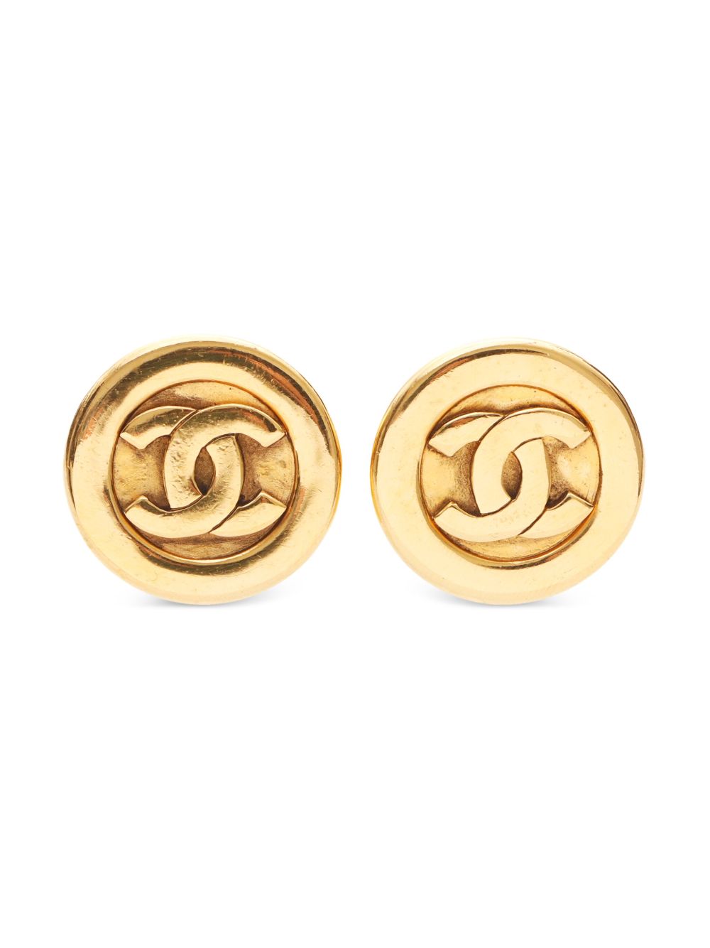 CHANEL Pre-Owned 1980-1990 CC clip-on earrings - Gold