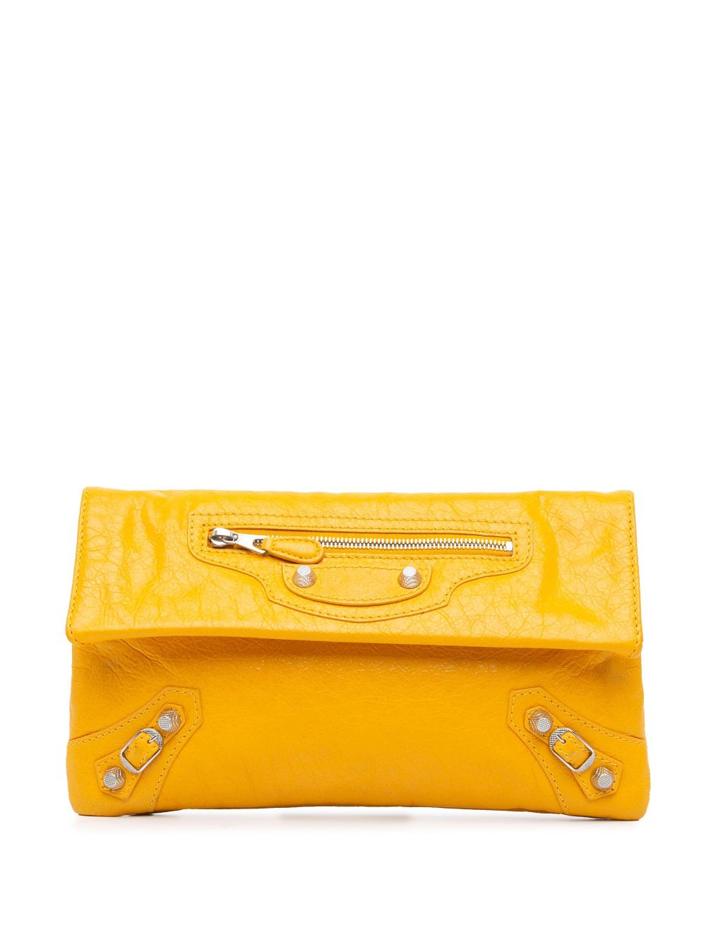 Balenciaga Pre-Owned 2012 Lambskin Motocross Giant 12 Envelope clutch bag - Yellow