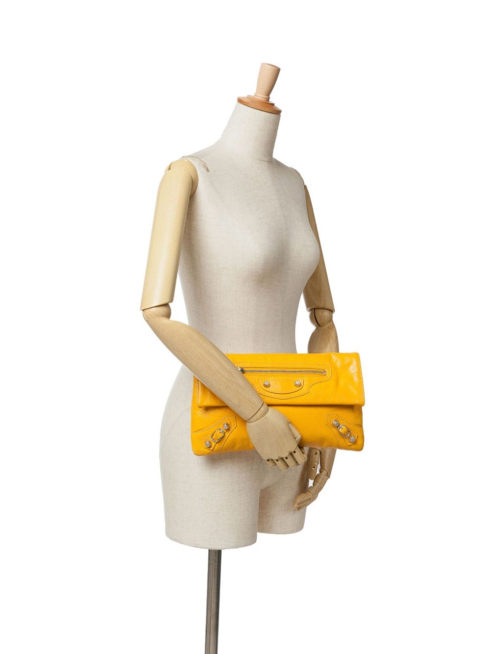 Balenciaga Pre-Owned 2012 Lambskin Motocross Giant 12 Envelope clutch bag - Yellow