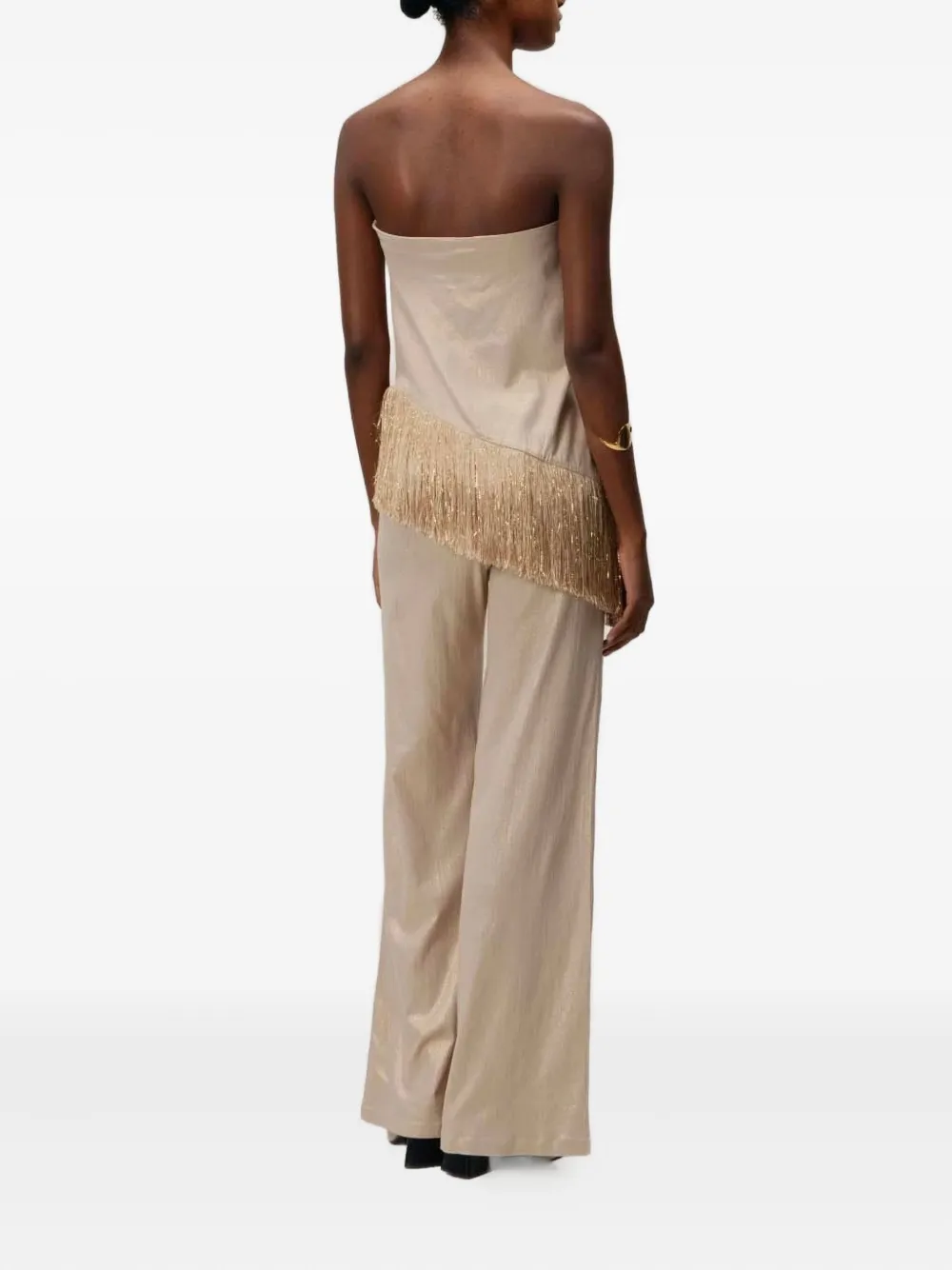 Baobab Metallic-effect Trousers In Neutral