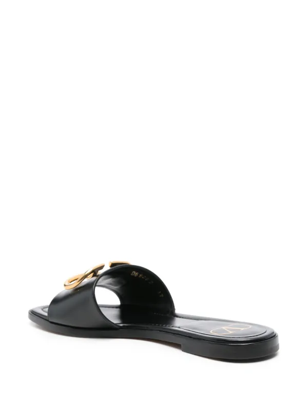 Valentino Garavani VLogo Signature Slides | Black | FARFETCH JO
