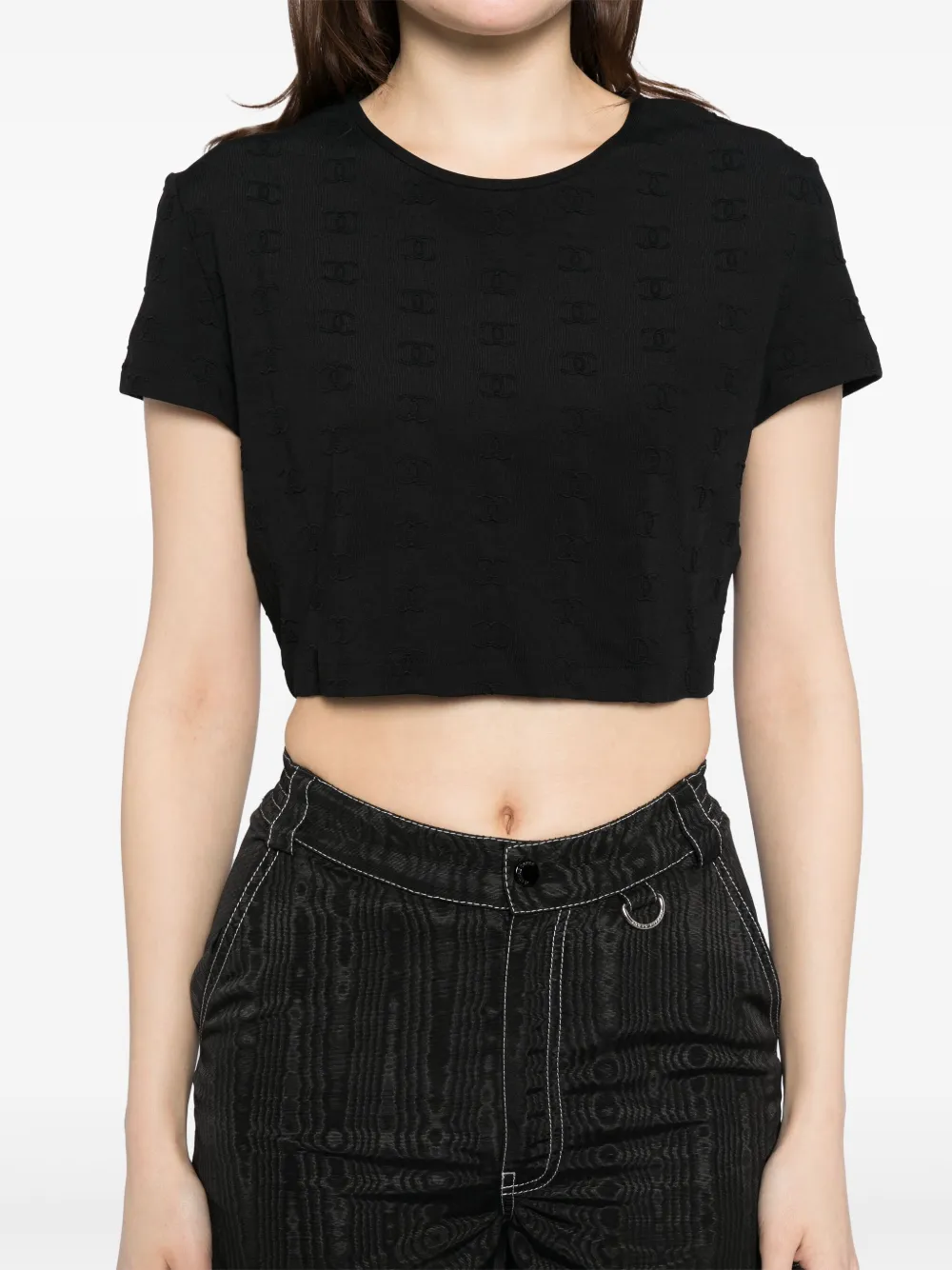 Pre-owned Chanel 1997 Cc Mark Short Sleeves T-shirt In Black