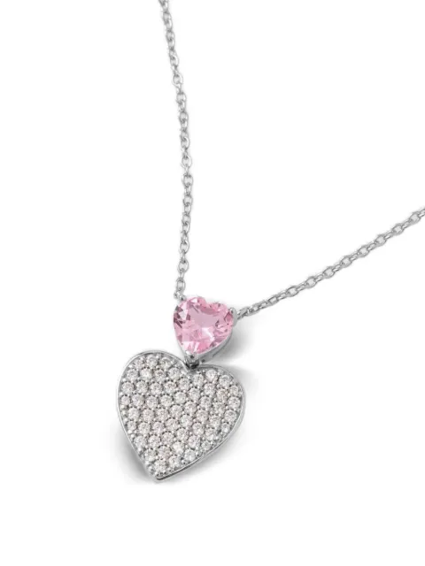 Chiara Ferragni double-heart crystal necklace