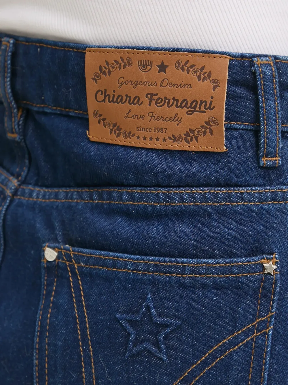 Chiara Ferragni Mini-rok met ster-reliëf Blauw