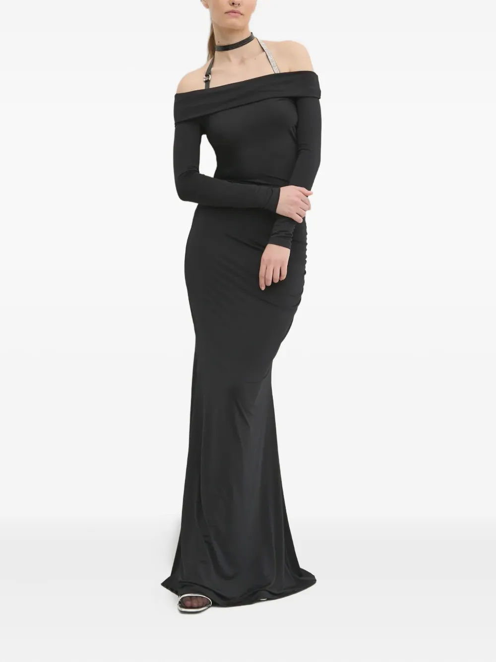 Chiara Ferragni off-the-shoulder long-sleeve maxi dress | Evening Dresses | Image 2